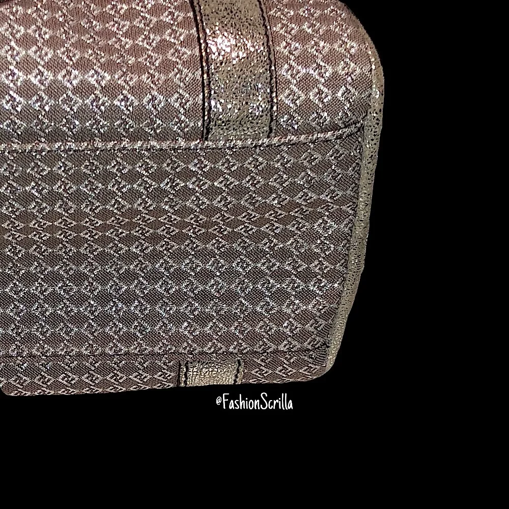 FENDI Vintage Zucca ‘FF’ Logo Metallic Silver & Beige Zuchinno Monogram Mini Bag - Picture 9 of 15